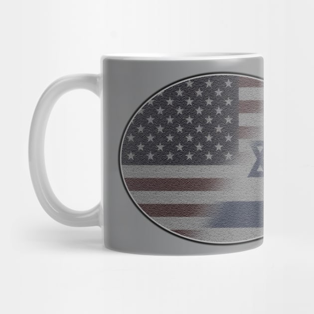 American and Israeli Flag Blended in Oval by designs-by-ann